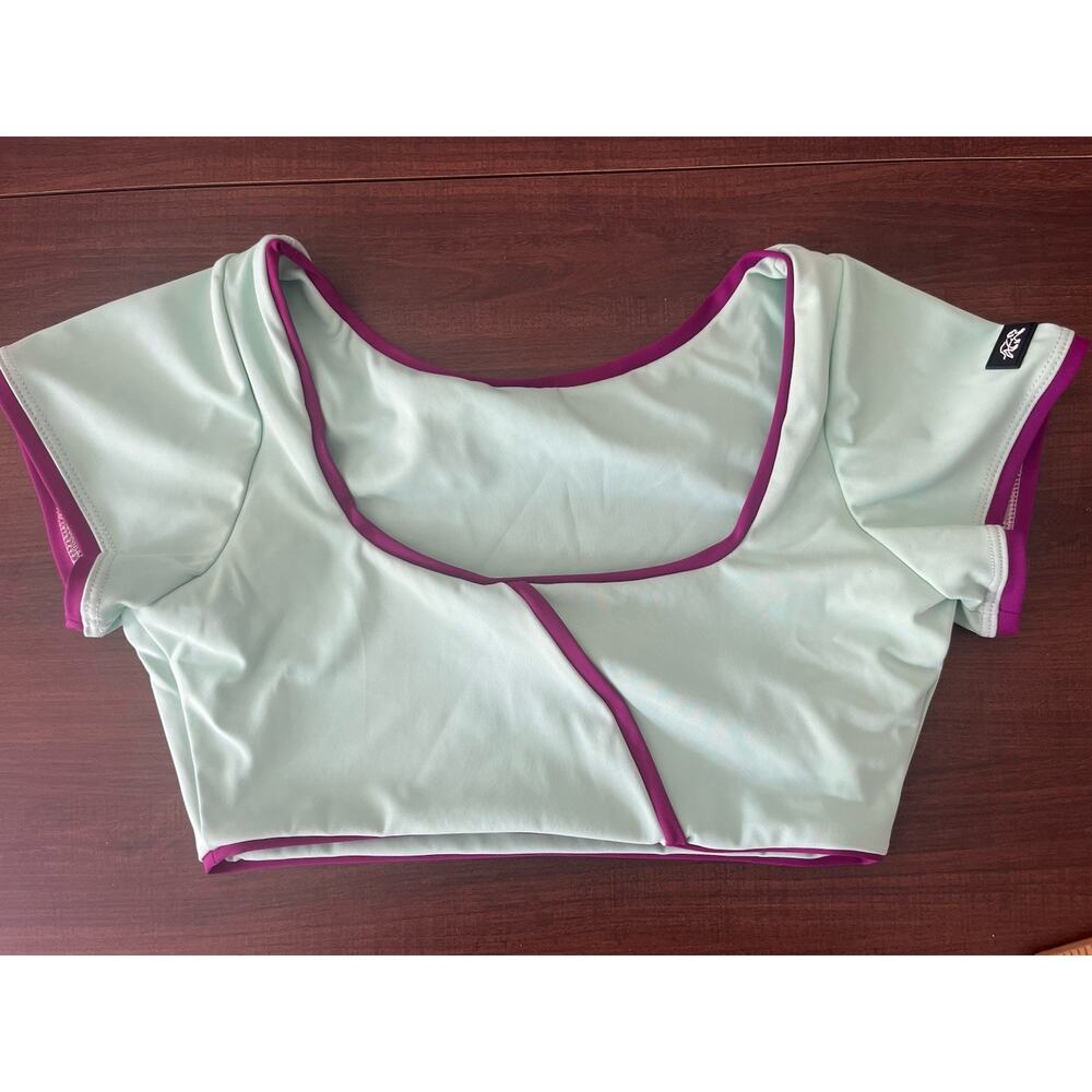 Tiger Friday Dancewear Crop Bra Dance Top Adult Large NWOT Teal Purple J